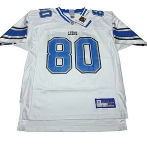 Vintage Reebok Detroit Lions Charles Rogers #80 Football Jersey Size Medium Y2k